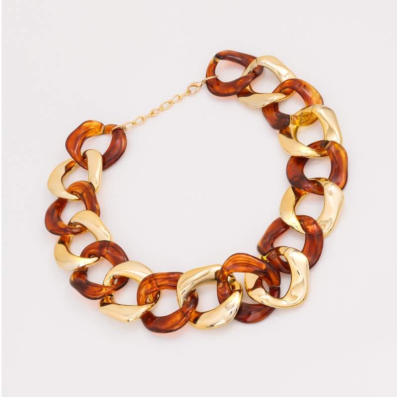 Amber and Gold Statement Necklace